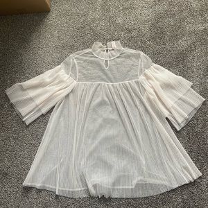 See Through High Neck Dress Shirt